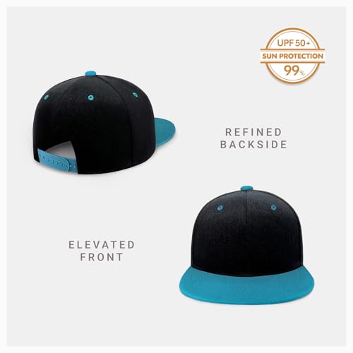 Image of CHOK.LIDS Flat Bill Visor Classic Snapback Hat Blank Adjustable Brim High Top End Trendy Color Style Plain Tone Baseball Cap
