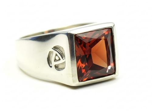 Image of Choose Your Color Mens Bold Ring 925 Sterling Silver Gemstone Wedding Engagement Statement Ring Birthstone Solitaire Jewellery Ring Sizes 4, 5, 6, 7, 8, 9, 10, 11, 12, 13,