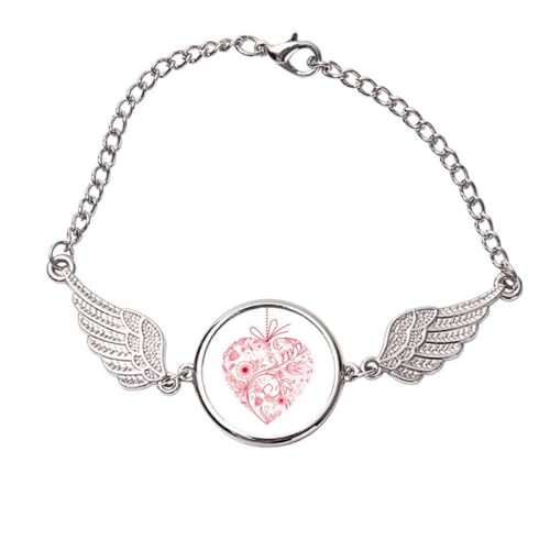 Bracelet rouge fleurs de vignes et ailes d'ange, le témoin de votre amour