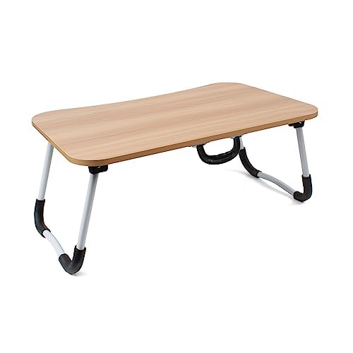 The Secret Home - Bandeja para Desayuno - Color Madera Natural - Mesa Plegable para Portátil - Mesa Pequeña con Patas Plegables para Ordenador, Dormitorio, Salón, Comedor, Cama