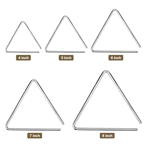 image for HEIHAK 10 Pack Musical Triangle Steel Set, 4