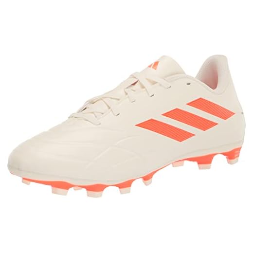 adidas Unisex Copa Pure.4 Flexible Ground Soccer Shoe, Off White/Solar Orange/Off White, 10 US Men