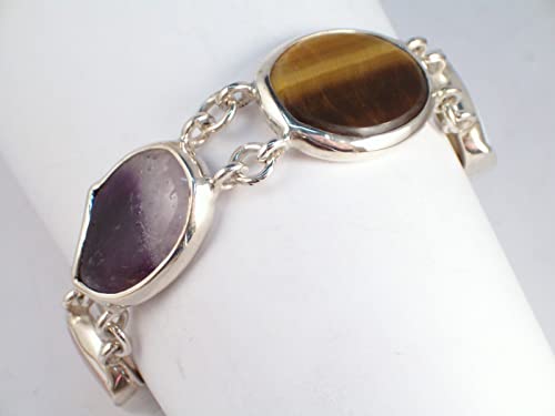Bracelet en argent 925 obsidienne fini les bijoux ternes