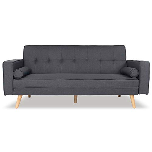INTENSEDECO Canapé Convertible scandinave Tao Tissu Gris foncé
