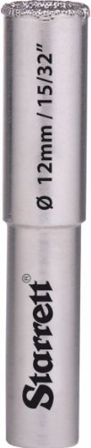 Starrett Diamond Grit Hole Saw - D0012 Ceramic and Tile Drill Cutter - For Brick Glass Marble Slate Stone Porcelain - 12mm (1/2 inch)