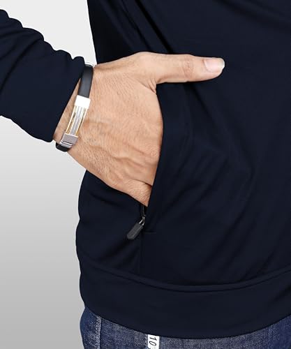 Image of FIBREZA Men Solid Polyester Sports Jacket Long Sleeves Full Zip with Pocket Gym, Running & Travel Upper Wear