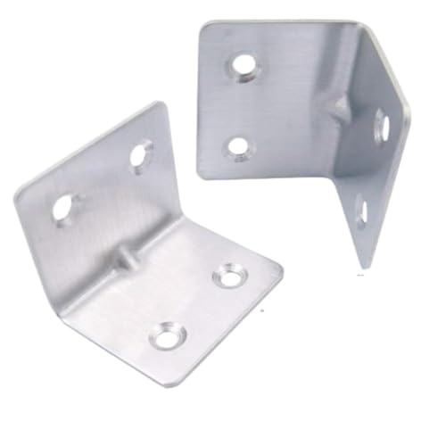 MHS L Metal Bracket - 1 X 1 X 1.5 Inch - Pack of 12 - Heavy-Duty Silver Finish - Ideal for Shelves and Furniture