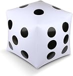12 inch Giant Inflatable Dice，EVERMARKET 30cm Jumbo Dice for Indoor Outdoor Lawn Fun Pool Beach Party Decoration, White (2)