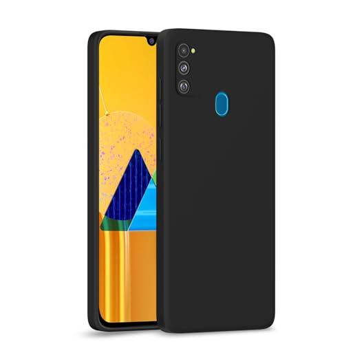 Image of Outlouders Back Cover for Samsung Galaxy M21 / M30s / M21 2021 | Camera Protection | Durable Soft Matte Silicone Bumper Case (Black)
