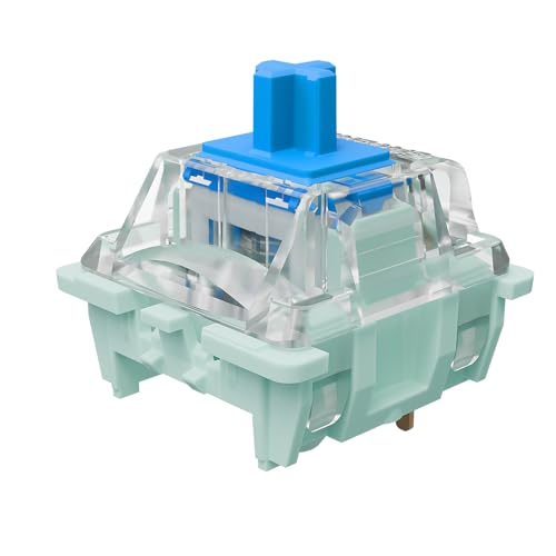 kutethy Gateron Jade 3.0 Double-Stage Spring Blue Switches,3-Pin 60gf Clicky/Pre Lubed for Mechanical Keyboard（Blue,36pcs）