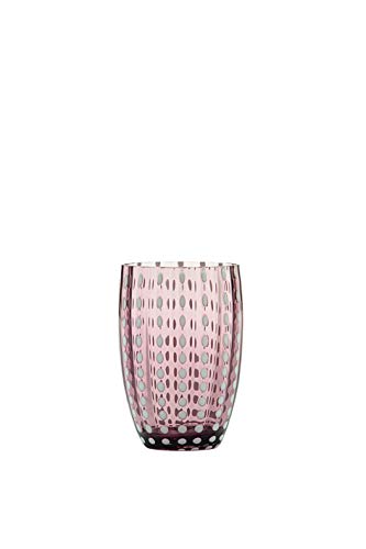 Zafferano ZAFPERLE-ASS2 Perle Glasbecher-Handgemachtes transparentes Buntglas, cl 32 h 109mm d 71mm-Set 6 Stück-Farblich Sortiert, Glass, PR00199