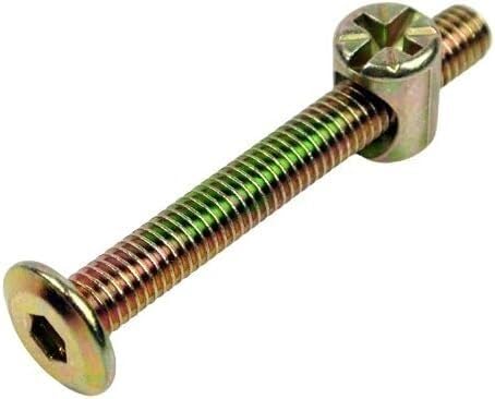 Viti a croce, viti autofilettanti, 10 pezzi M6 Bulloni for mobili Set di dadi Vite a esagono incassato Dadi cilindrici Vite a testa zincata Accessori di fissaggio hardware(M6x70mm)