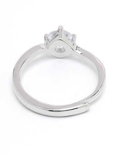 Stylish Rhodium Plated Solitaire Ring for Valentine Collection