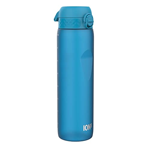 Ion8 1 Litre Water Bottle, Leak Proof, Flip Lid, Carry Handle, Rapid Hydration, Dishwasher Safe, BPA Free, Contoured Grip