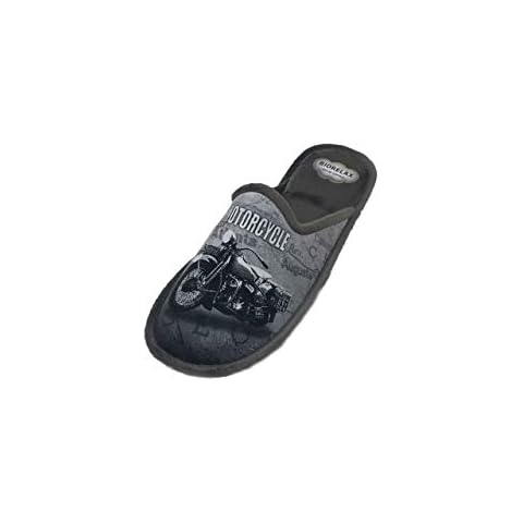 BIORELAX Zapatillas de Estar por Casa/Hombre Moto Gris Cover