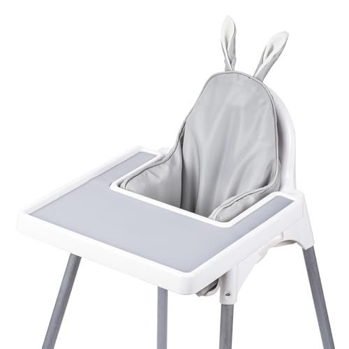 Image of Dadouman Inflatable Supporting Cushion for IKEA High Chair, Baby High Chair Cover with Inflatable Cushion Insert (Gray Bunny)