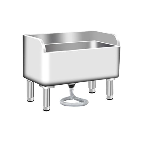 GOCHUSX Stainless Steel Mop Pool, Basin with Sink Drainage, Household Commercial Freestanding Basin, Sink for Laundry Room, Restaurant Wash Station (Color : Silver, Size : 100x41x55cm)