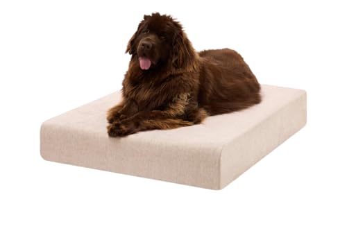Image of Barker Beds XL Orthopedic Dog Bed - 7 inch Memory Foam Mattress - 75-120 lbs - Joint Pain & Arthritis Support - Washable Cover - 52 inchx36 inchx7 inch - Driftwood Linen