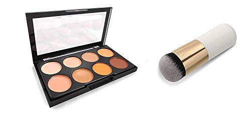 ClubComfort� Highlighter and Contour 8 Shades Concealer Palette With Foundation Brush