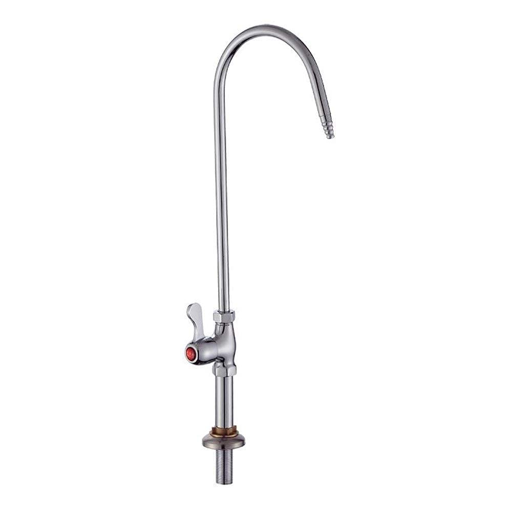 Grifo Monomando, Fregadero de Laboratorio de Cromo Pulido de una Sola Palanca Instalación de Cubierta de Grifo frío Grifo de Agua de un Solo Mango