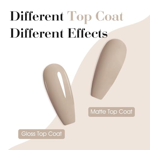 Image of CANNI Nude Gel Nail Polish, 1Pcs Nude Gel Polish Light Brown Color Nail Polish High Gloss Soak Off U V Nail Manicure Salon DIY