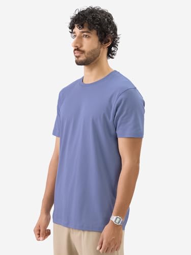 Image of The Souled Store Supima: Men and Boys Short Sleeves Round Neck Solid Premium Basic Casual Lightweight Easy to Style Everyday Streetwear Trendy Supima T-Shirt
