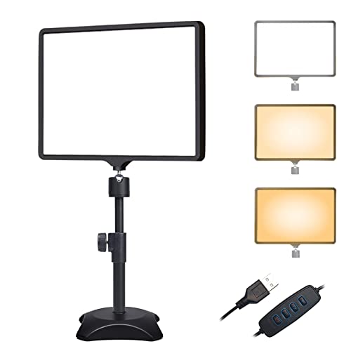 Key Light, Lumière Streaming Professionnelle, Lampe Vidéo Ultra-Mince 80 Perles 3000-6500K Dimmable Panneau Éclairage Vidéo LED pour TikTok/Live Streaming/Youtube/Photographie Professionnelle Cover