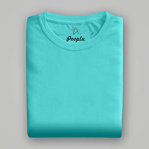 Image of Pooplu Women's Regular Fit Premium Plain 100% Cotton Round Neck Half Sleeves Multicolour Pootlu T Shirt. Casual, Stylish, Trending, Symbol Tshirts