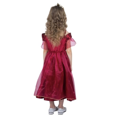 Sincere Party Girl's Luxury Red Belle Princess Dress Cosplay Costume with Tiara 5-6 years, 5-6 Years/110-116 - Image 4
