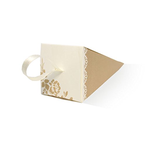 10 Pz Scatoline cono PORTACONFETTI avana portariso...