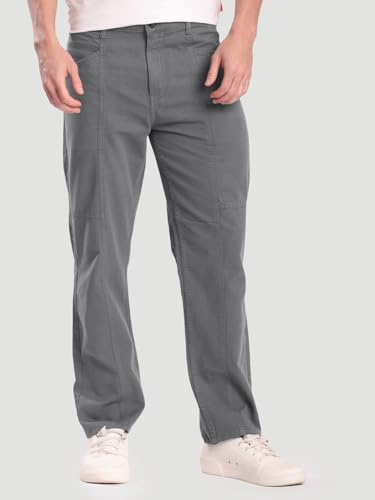 Image of BENE KLEED Men's Solid Cotton Trousers | Classic Style | Full Length | Relaxed Fit |