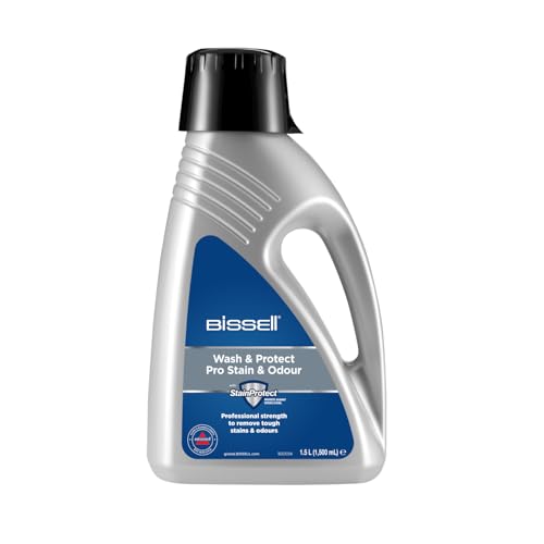 BISSELL Wash & Protect Pro, Carpet Cleaning Solution, StainProtect, For Use With All Leading Upright Carpet Washers, Upholstery Stain Remover for Pet Stains & Odours, 1.5L, 1089N