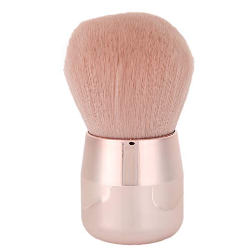 Brocha para polvos de cabeza redonda con mango corto, base sin costuras para pelo de fibra suave, brocha para maquillaje