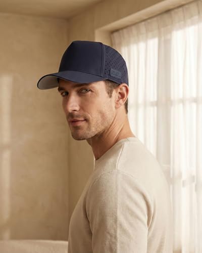 Image of Zylioo XXL Laser Vented Trucker Hat for Big Heads, Flat Bill Cap | Generous 2XL Fit-Airy cutout panels and a straight visor give larger head shapes cooler comfort for sunny rounds.