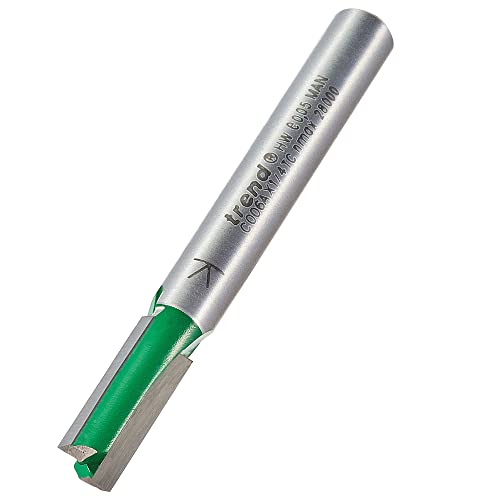 Image of Trend CraftPro Straight Two Flute Router Cutter Bit, 1/4 Inch Shank, 6.3mm Cut Diameter & 16mm Cut Length, Tungsten Carbide Tipped, C006AX1/4TC, Silver