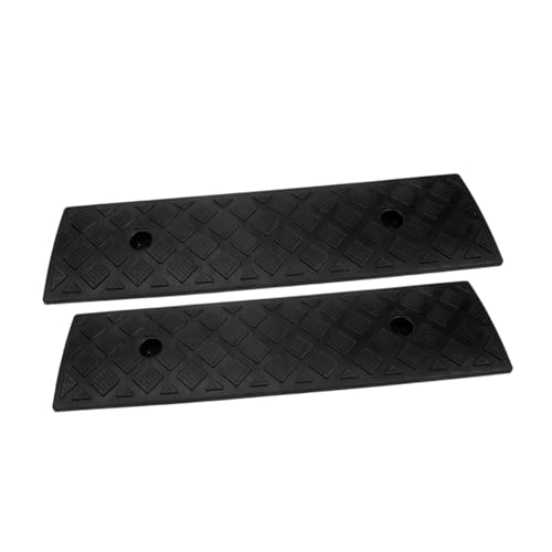 Beavorty 2 Piezas Estera de Paso Estera Pendiente Auto cochera frenar Entrada Silla de Ruedas Motocicleta rampa de Puerta rampa para Bicicleta rampas de para camionetas Caucho Black