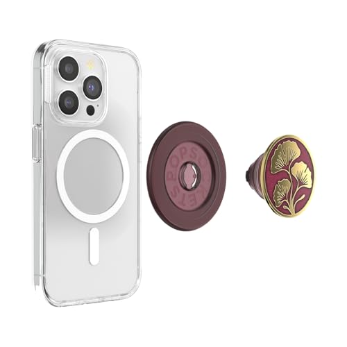 Image of PopSockets Phone Grip for MagSafe, Magnetic Holder, Phone Stand, Red - Oxblood