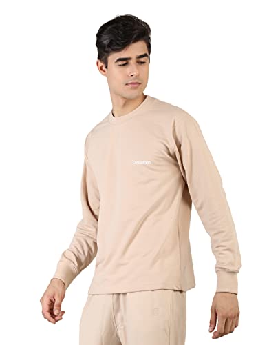 Image of CHKOKKO Men's Terry Cotton Loose Fit Full Sleeves Regular Fit T-Shirt