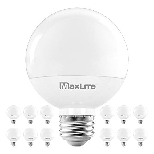 Maxlite G25 Led Globe Light Bulbs, 40W Equivalent, 450 Lumens, Makeup Vanity Light Bulb, Dimmable, Energy Star, Ul Listed, E26 Medium Base, 2700K Soft White, 6-Pack #TOP3