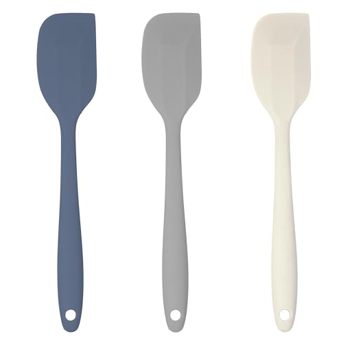 Js Gourmet 3 Pcs Colorful Silicone Spatula Set, Heat Resistant Rubber Kitchen And Baking Utensils For Non-Stick Cookware With Flexible Edges And Soft Touch Handles