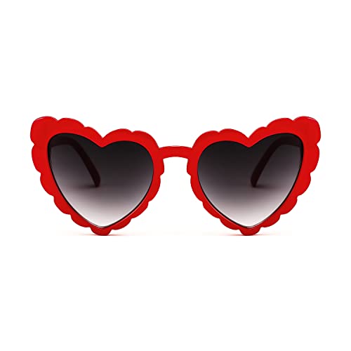 FEISEDY Love Heart Shaped Sunglasses for Women Trendy Retro Cat Eye Mod Style Stylish Glasses B23363