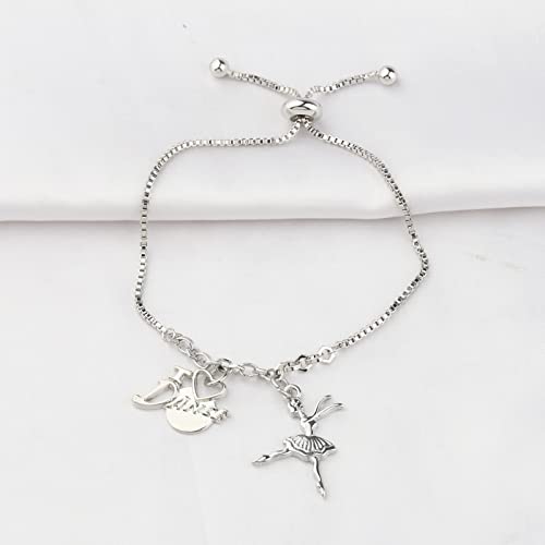 Image of FUSTMW Dance Bracelet Dancer Gifts Ballerina Jewelry Dance Team Inspiration Gifts Dancer Lovers Gifts for Dancers Friends (Dance Bracelet)