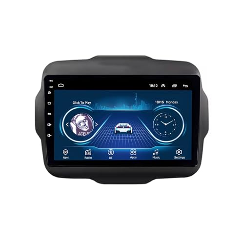DPBXQ Android 12 Head Unit 2 DIN 9 Pulgadas para Jeep Renegade 2016-2020 Navegación Cámara De Respaldo Estéreo De Coche Audio FM/Am/RDS Radio Video Player WiFi Bluetooth SWC
