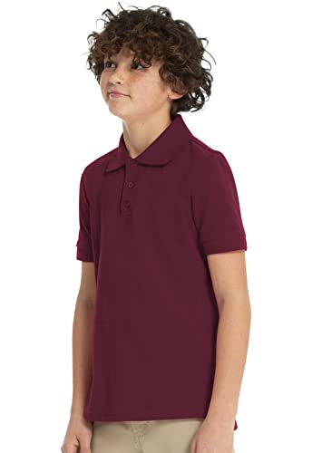 Image of Classroom Girls' Short SLV Pique Polo | Side Vents, Droptail Hem, Ribbed Trim, Comfortable Everyday School Wear