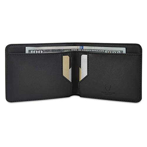 Vaultskin MANHATTAN Slim RFID Blocking Bifold Leather Wallet for Men - Minimalist Front Pocket Card Holder, Holds 9 Cards & Cash, Premium Italian Leather