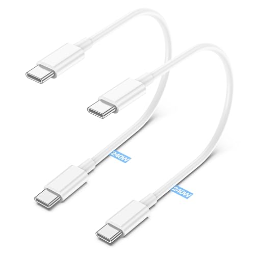 Image of 2Pack for Apple USB C to USB C Charging Cable 1ft 240W,Short Type C to Type C Fast Charger Cord,for iPhone 17 /16E /Air /15 /Pro /Plus /Pro Max,for MacBook Pro /Air,for iPad Pro12.9 /11in,Air 4 /5,Mini 6 /7