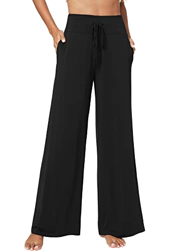 WiWi Pajama Pants for Women Soft Wide Leg Palazzo Lounge Sweatpants Loose Yoga Bottoms-Viscose from Bamboo S-XXL