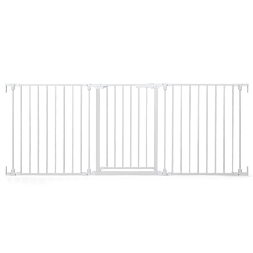 COSTWAY Barriere de Securite Enfant 74,5-198 cm, 3 Panneaux à 270°, Double Verrouillage, Ouverture Bidirectionnel, Doubles Charnières, Barrière Chien Chat Pliable,...