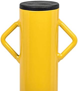 Driveway Barrier Post - Yellow Fixed Parking Security Bollard - The Workplace Depot