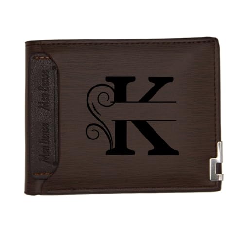 Portefeuille personnalisé homme cuir marron portefeuille gravé nom